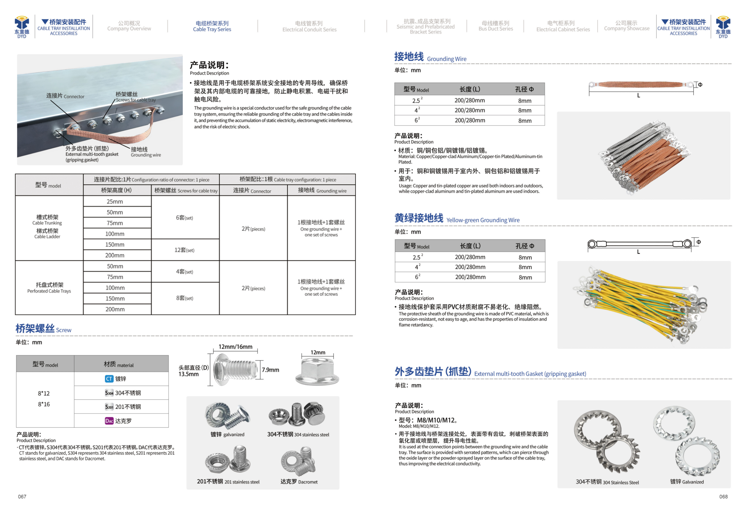 Cable Tray Accessories Parameters