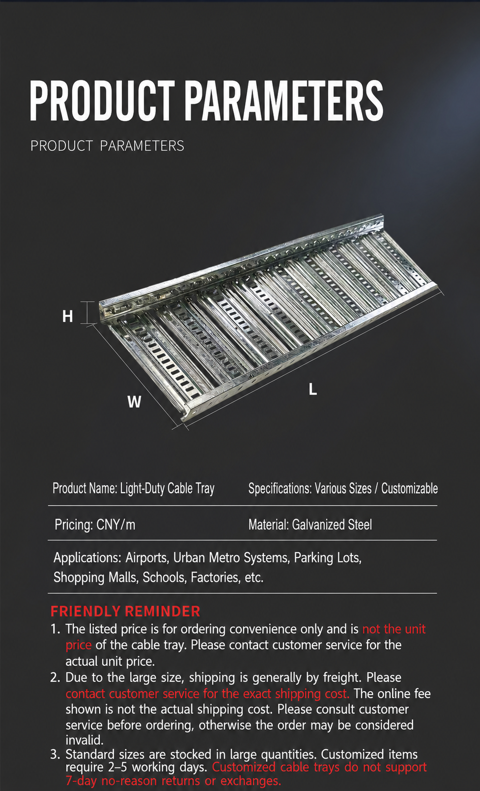 Euro-standard multi-hole cable tray technical information